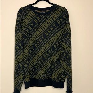 DKNY Men's Black and Tan Sweater